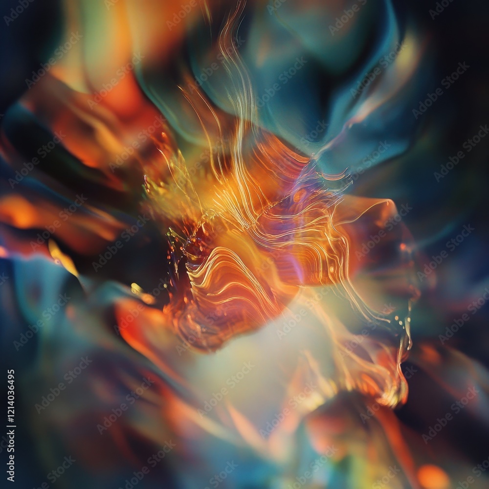 Poster abstract flowing light and color dynamic liquid effect with vibrant hues.
