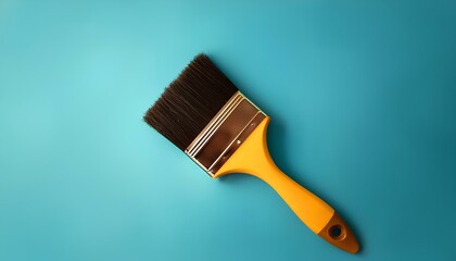 Paint brush on green background with copy space
