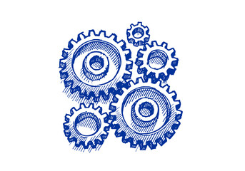 Gears hand drawn sketch vector © Shutoda