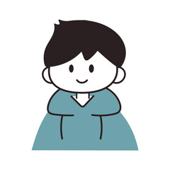 パーカーを着た男性のイラスト