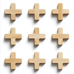 Obraz premium wooden cross isolated on white background