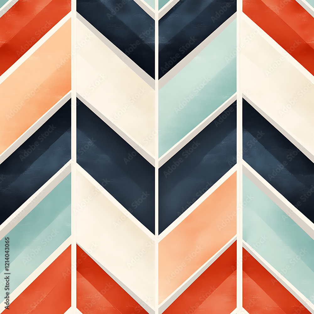 Poster vibrant pattern of isosceles triangles in various colors, creating modern and stylish design. this g