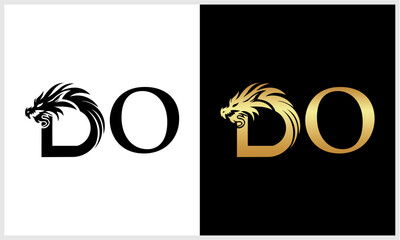 logo dragon letter D vector d...