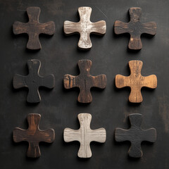 Fototapeta premium christmas cookies on a wooden background