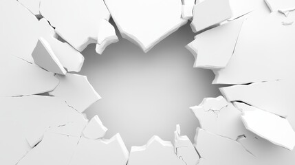 Abstract White Fractured Surface Background.
