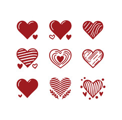 set of red hearts