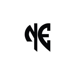 Obraz premium NE monogram logo design letter text name symbol monochrome logotype alphabet character simple logo