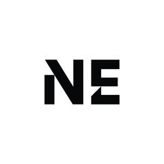 NE monogram logo design letter text name symbol monochrome logotype alphabet character simple logo