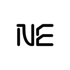 NE monogram logo design letter text name symbol monochrome logotype alphabet character simple logo