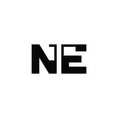 NE monogram logo design letter text name symbol monochrome logotype alphabet character simple logo