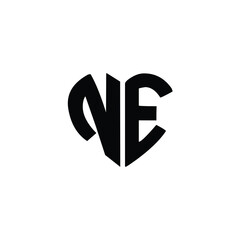 NE monogram logo design letter text name symbol monochrome logotype alphabet character simple logo