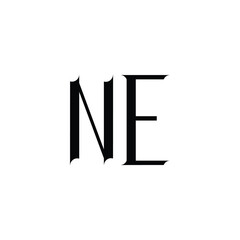 NE monogram logo design letter text name symbol monochrome logotype alphabet character simple logo