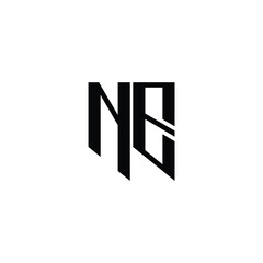 Obraz premium NE monogram logo design letter text name symbol monochrome logotype alphabet character simple logo