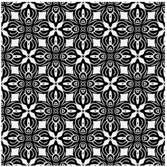 Seamless pattern with repeating abstract shapes.Black and white texture.Design element for prints, decoration, cover, textile,wallpaper, background, wrapping paper, clothing, fabric, package, cards.