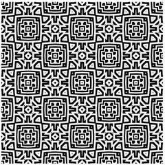 Seamless pattern with repeating abstract shapes.Black and white texture.Design element for prints, decoration, cover, textile,wallpaper, background, wrapping paper, clothing, fabric, package, cards.