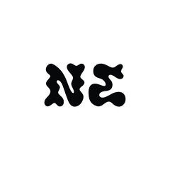 NE monogram logo design letter text name symbol monochrome logotype alphabet character simple logo