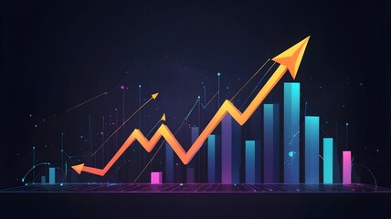 Growth business graph finance data diagram concept on stock market background with financial investment economy analysis chart or increase profit economic strategy success goal motivation development