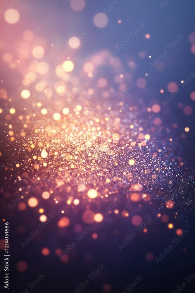 Aufkleber golden bokeh sparkle abstract background of luminous circles with warm tones.