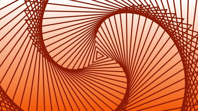 The whitish red background is a 3D animated triangular line with dark red gradations rotating over and over again changing colorful.
