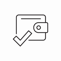 Approved wallet checkmark icon vector sign