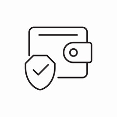 Verified wallet check icon vector sign