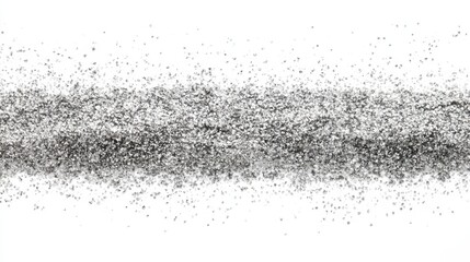 Fototapeta premium Abstract monochrome speckled texture, scattered particles on white background.