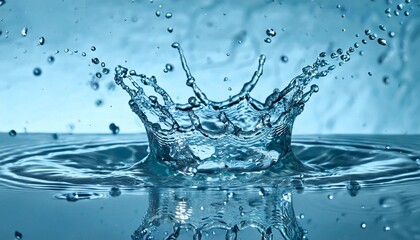 water splash on blue background