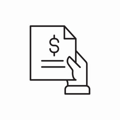 Hand holding cash icon vector sign