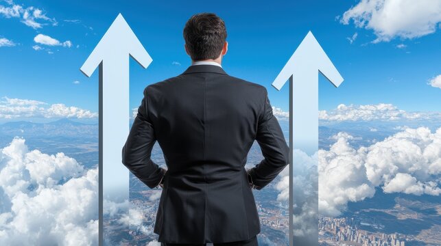 Empowering career growth business success strategies office skyline view motivational image professional environment - Powered by Adobe