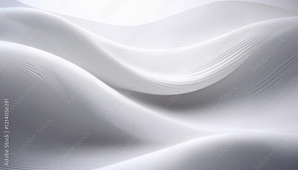 Poster abstract white background with soft textures, subtle gradients, and flowing shapes create serene atm