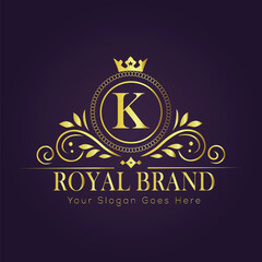 Letter K luxury gold logo concept