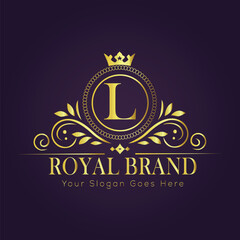 Letter L luxury gold logo concept