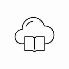 Cloud book learning data icon vector sign