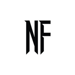 Obraz premium NF monogram logo design letter text name symbol monochrome logotype alphabet character simple logo