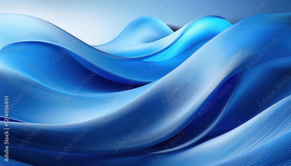 Aufkleber abstract blue waves with soft textures create serene background