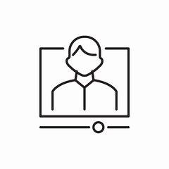 monitor person presentation icon vector sign