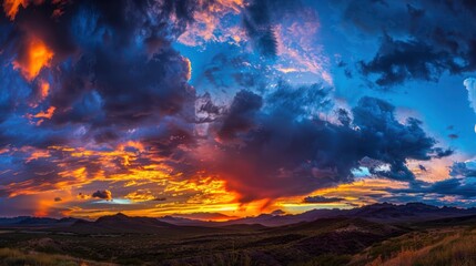 Fototapeta premium Fiery Sunset over the Desert