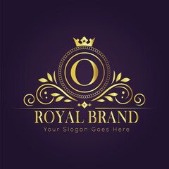 Letter O luxury gold logo concept
