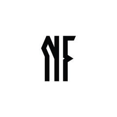 NF monogram logo design letter text name symbol monochrome logotype alphabet character simple logo