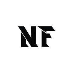 NF monogram logo design letter text name symbol monochrome logotype alphabet character simple logo