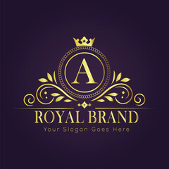 Letter A luxury gold logo concept