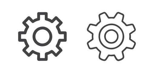 Gear icon minimalistic outline style for technology and engineering gear wheel vector linear icon for any purpose.