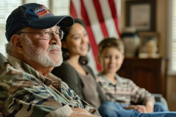  family gathered at home, with grandparents recounting their experiences as Vietnam War veterans