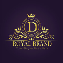 Letter D luxury gold logo concept