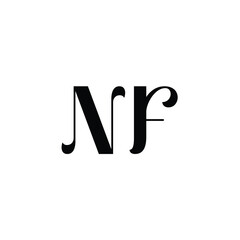 NF monogram logo design letter text name symbol monochrome logotype alphabet character simple logo