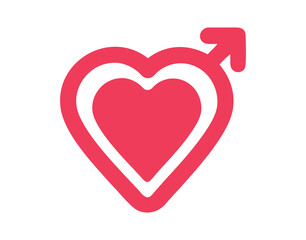 heart with arrow icon vector illustration 