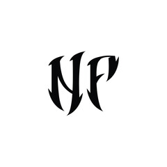 Fototapeta premium NF monogram logo design letter text name symbol monochrome logotype alphabet character simple logo