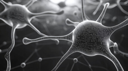 Abstract Digital Background, Binary Code and AI Algorithms in Motion, Ideal for Tech - Themed Visuals and Representing the Digital Realm