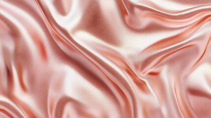 Obraz premium Rose Gold Metallic Silk Fabric Texture, Abstract Draped Satin Background.