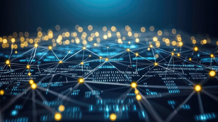 Abstract Digital Background, Binary Code and AI Algorithms in Motion, Ideal for Tech - Themed Visuals and Representing the Digital Realm